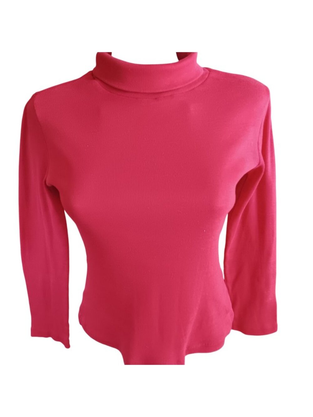 Vintage Women's Small Mock Neck Single Stitch JCPenney Fashions Red Long Sleeve